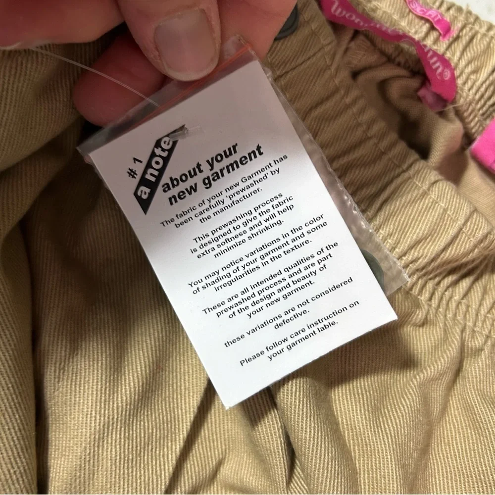 New Woman Within Plus Size Khaki Elastic Waist Classic Fit Pants 28W Pockets